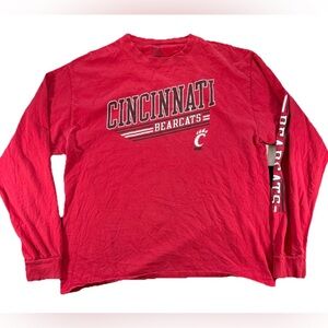 Vintage Cincinnati Bearcats Long Sleeve T Shirt Men's Large Red Proedge Y2K